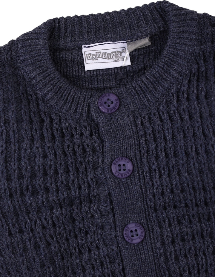 3 Pieces Newborn Knitted Winter Suit Bambies Navy Blue at Zubaidas Best Online Baby Store in Pakistan