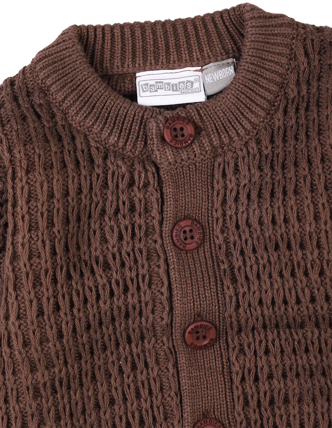 3 Pieces Newborns Knitted Winter Suit Bambies Brown at Zubaidas Official Pakistan