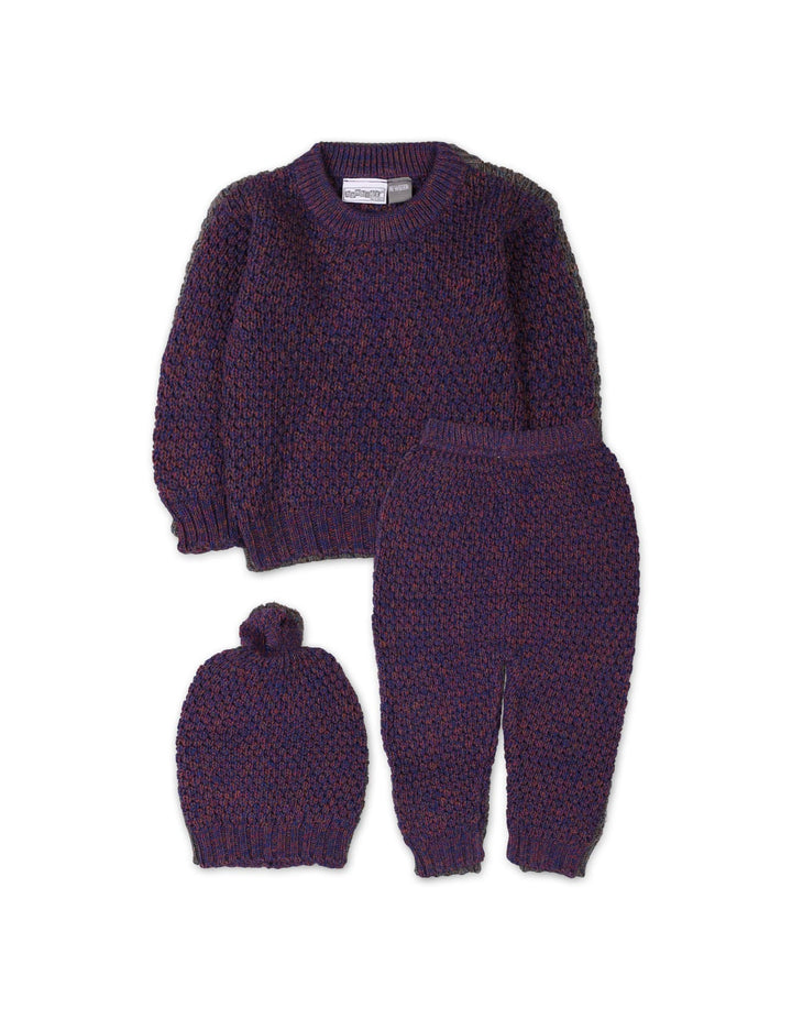 3 Pieces Newborns Knitted Winter Suit Bambies Purple at Zubaidas