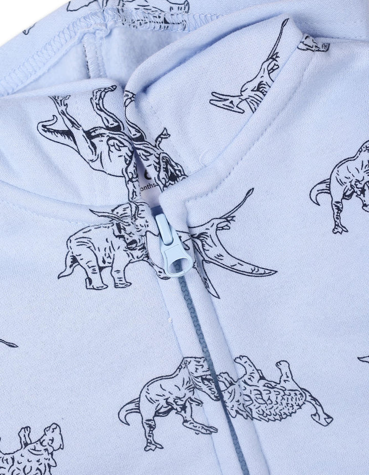 3 Pieces Winter Essentials Bambies Dino Light Blue and Navy at Zubaidas Official Online Baby Store Pakistan