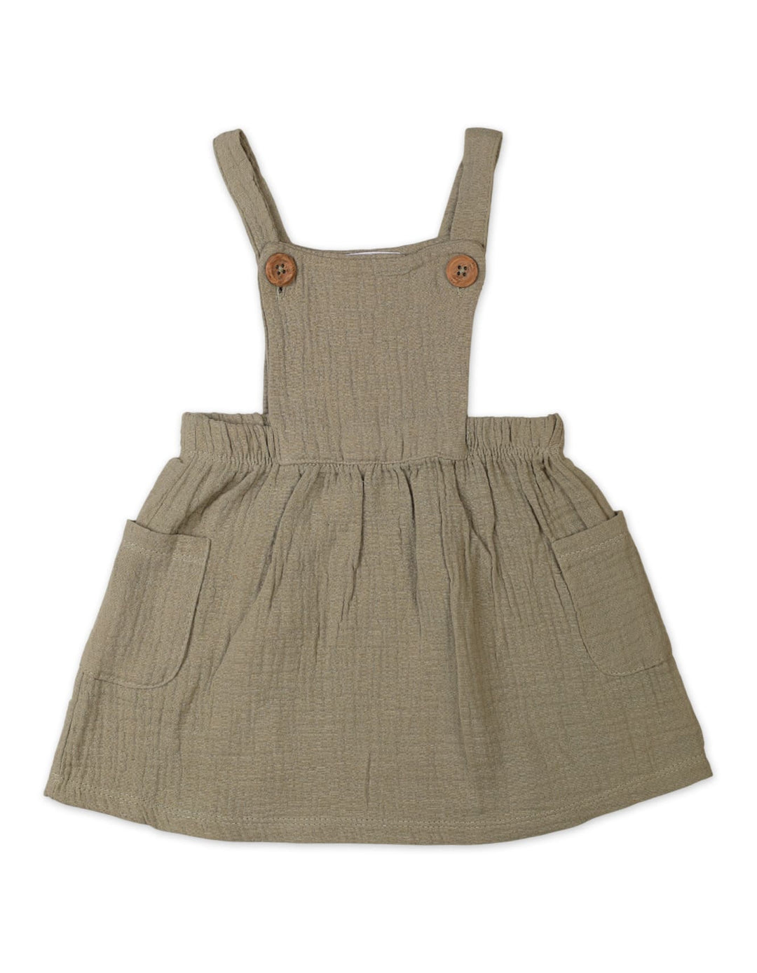3 Pieces Winter Pinafore Dress Sets Bambies Olive Skirt, Printed Bodysuit and Headband at Zubaidas Pakistan