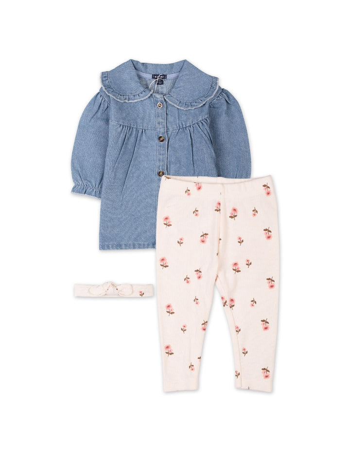 3 Pieces Winter Suit Sets Bambies Blue and Off White at Zubaidas