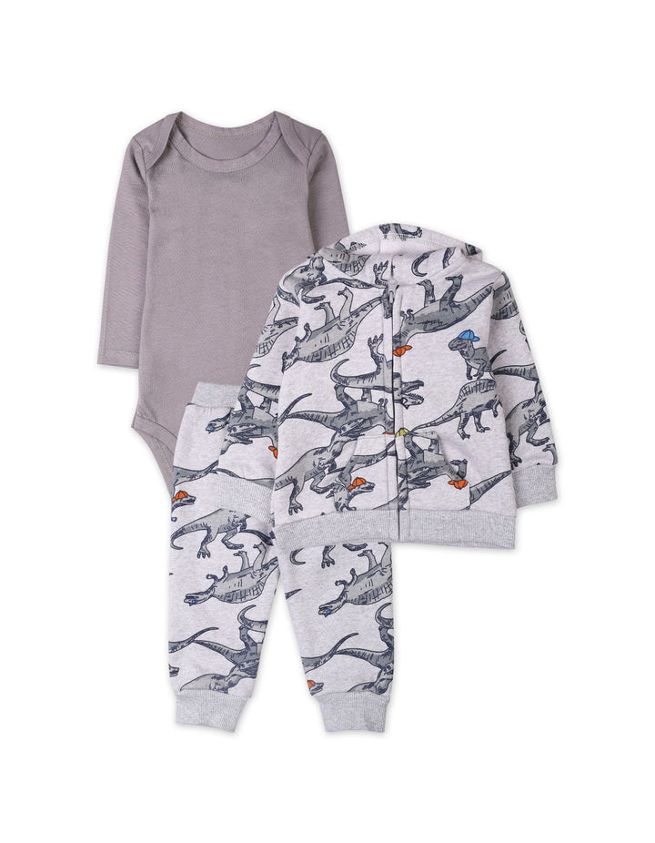 3 Pieces Winter Suit Sets Bambies Dino Grey at Zubaidas