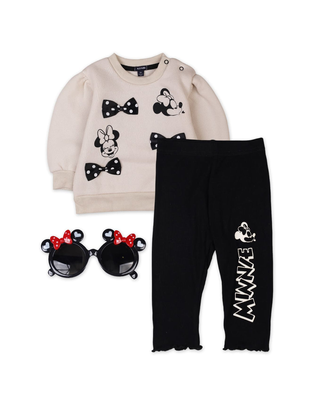 3 Pieces Winter Suit Sets Bambies Minnie Black and Beige at Zubaidas