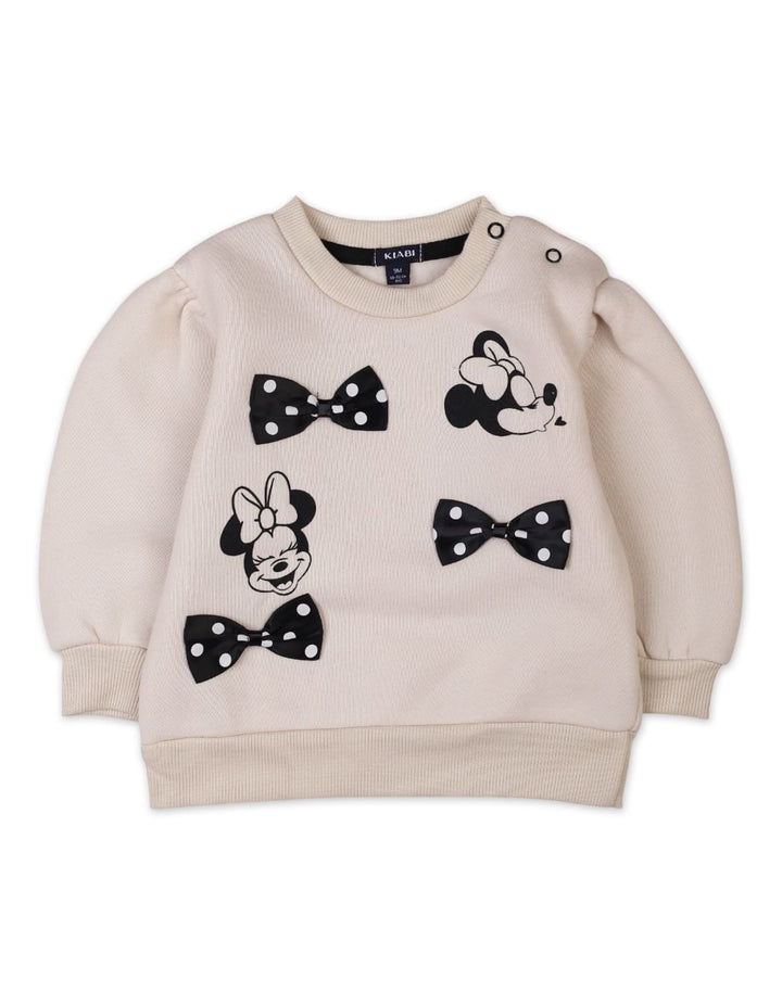 3 Pieces Winter Suit Sets Bambies Minnie Black and Beige at Zubaidas Pakistan