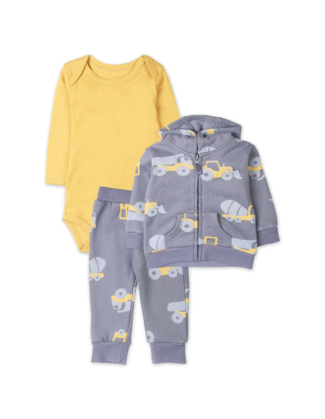 3 Pieces Winter Suit Sets Bambies Yellow and Grey at Zubaidas