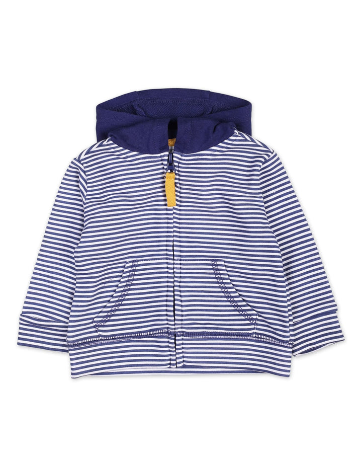 3 Pieces Winter Wear Bambies Striped Navy and Mustard at Zubaidas Official Pakistan