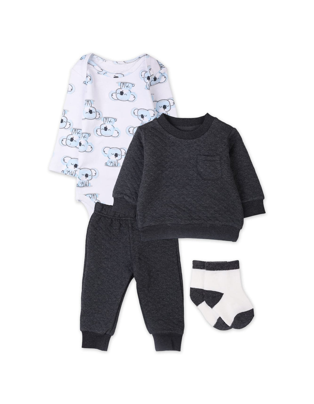 4 Pieces Winter Outfit Bambies Black and White at Zubaidas