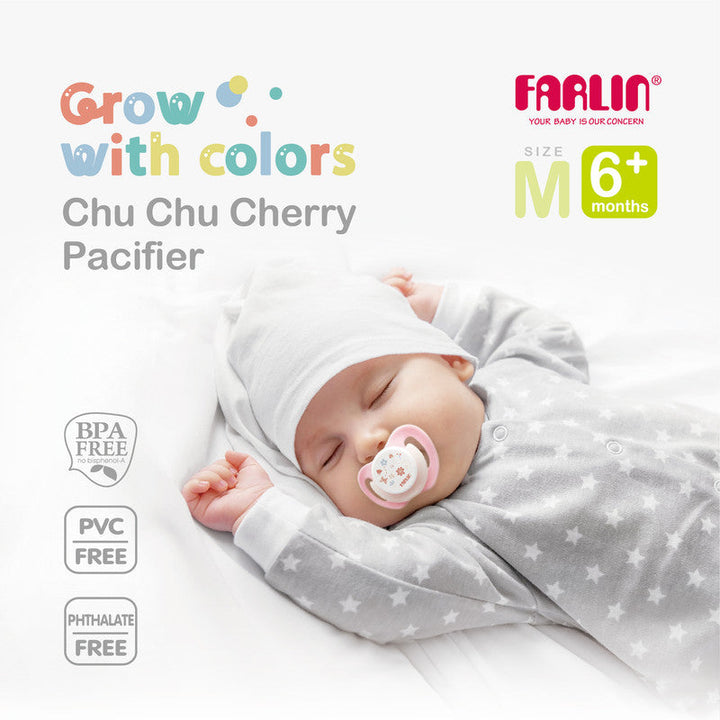 Zubaida's Farlin Newborn Glow-in-Dark Pacifier 6M+ Peach - BA-10020-M