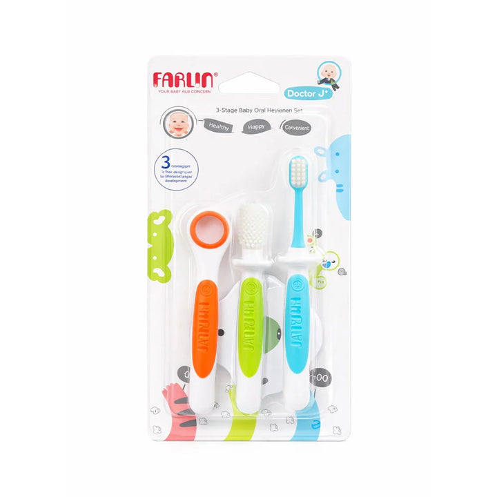 Zubaida's Farlin 3 Stage Baby Oral Hygiene Set Pink - BDT-005-E