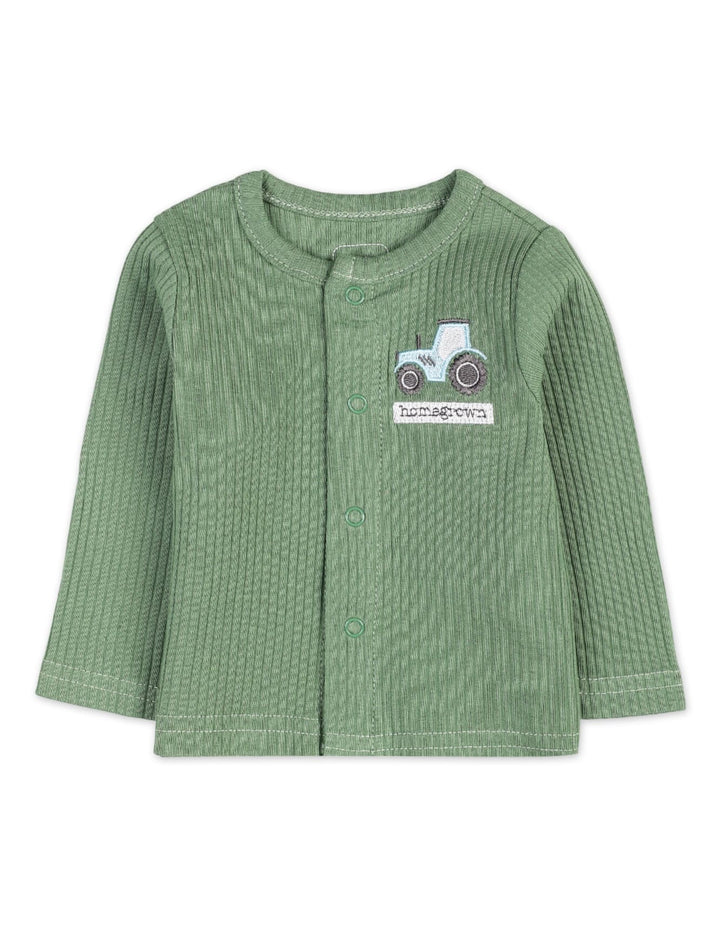 5 Pieces Winter Suit Sets Bambies Green and Beige at Zubaidas Pakistan