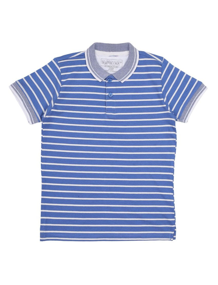 Polo Shirt Blue with Stripes for Boys