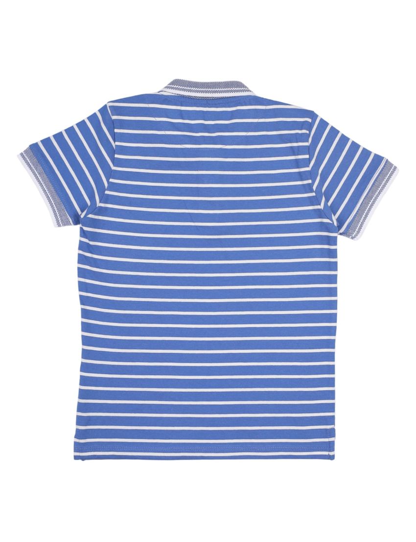 Polo Shirt Blue with Stripes for Boys