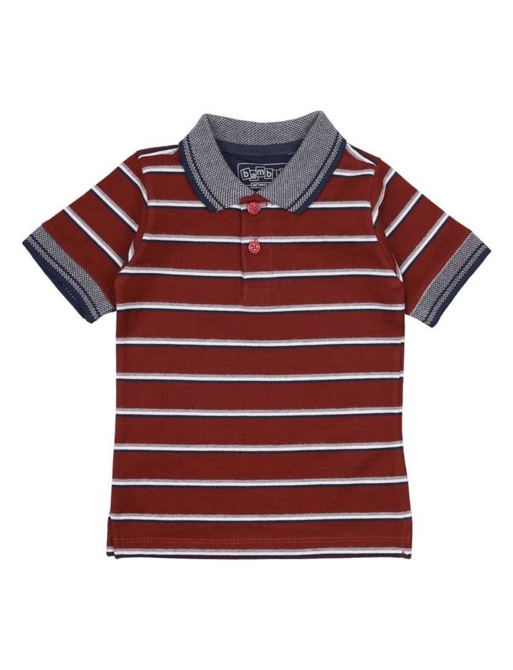 Polo Shirt Maroon wih Stripes for Boys