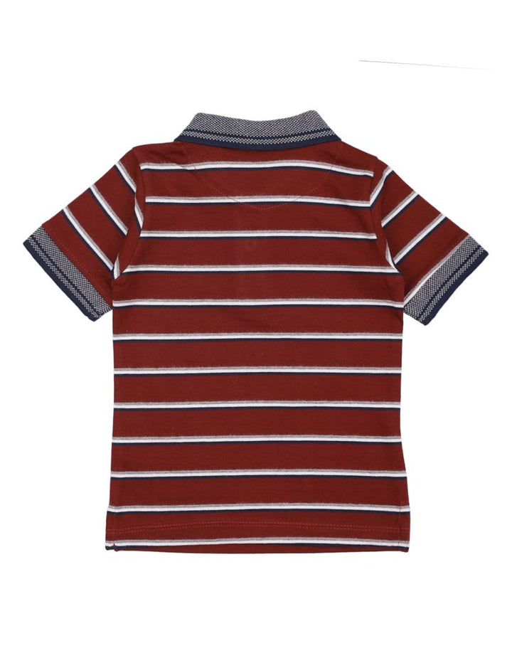 Polo Shirt Maroon wih Stripes for Boys