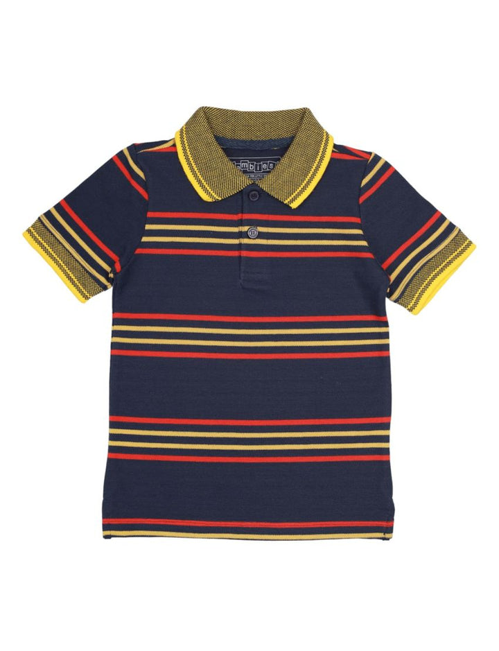 Polo Shirt Yellow & Red with Stripes for Boys