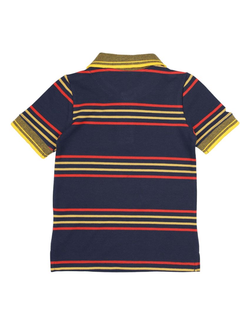 Polo Shirt Yellow & Red with Stripes for Boys