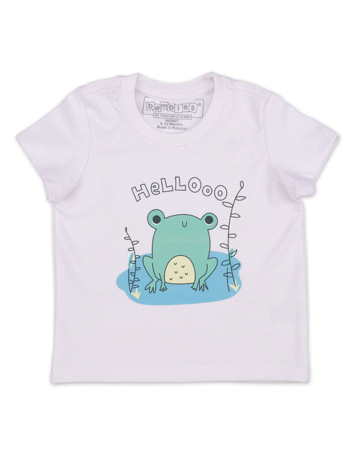 T-Shirt for Boys with Hello Frog Theme