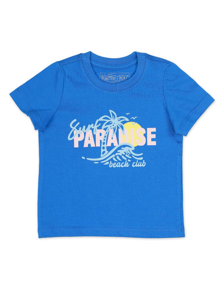 T-Shirt For Boys with Surf Paradise Beach Club Theme