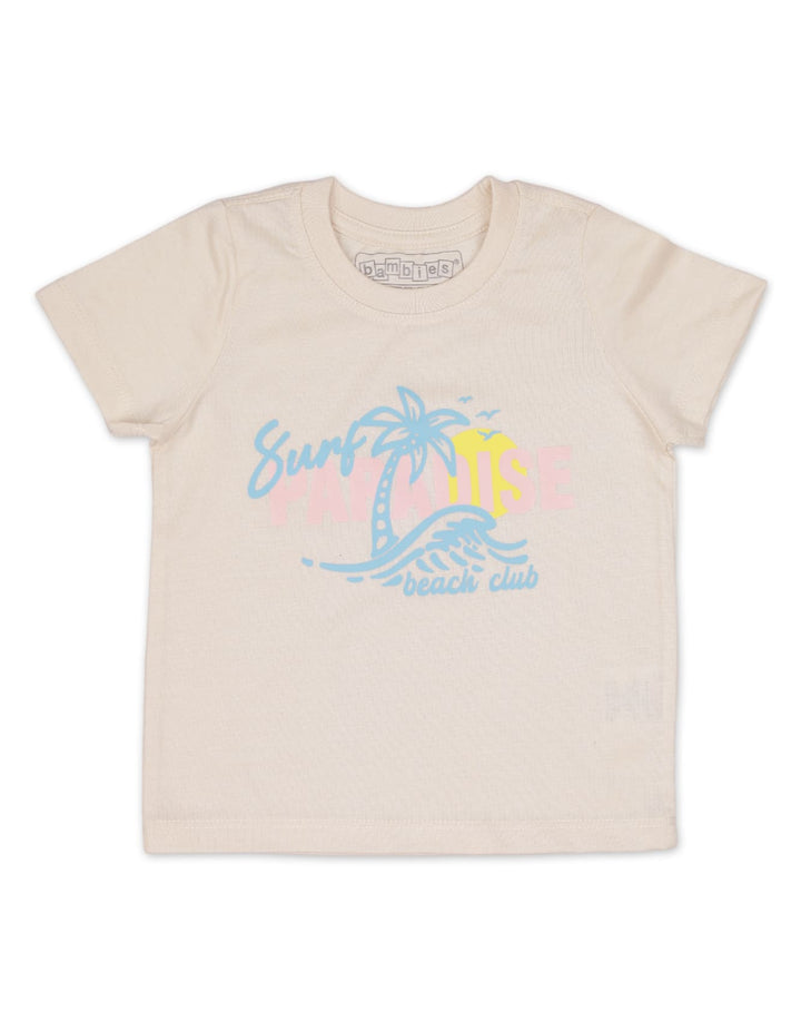 T-Shirt For Boys with Surf Paradise Beach Club Theme