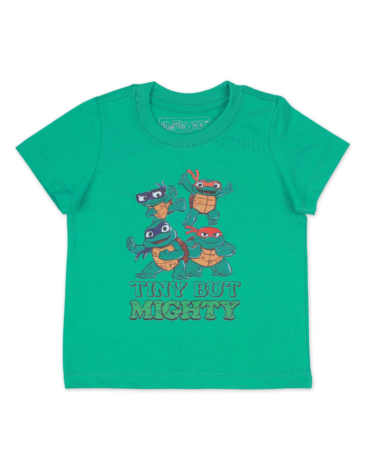 T-Shirt For Boys with Tiny But Mighty Ninja Turtles Theme