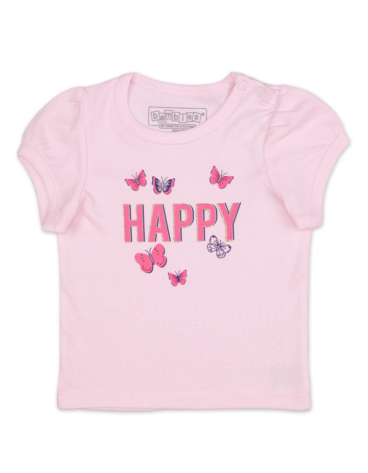 Top for Girls with Happy Butterfly Theme