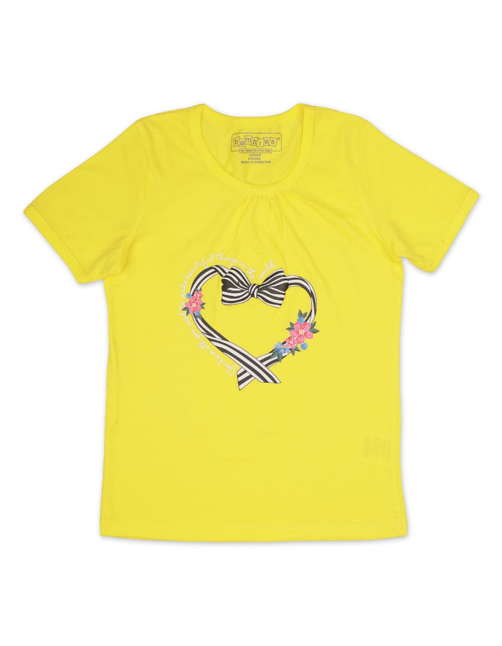 Top for Girls with Floral Heart Theme