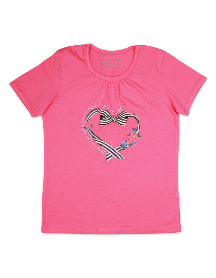 Top for Girls with Floral Heart Theme