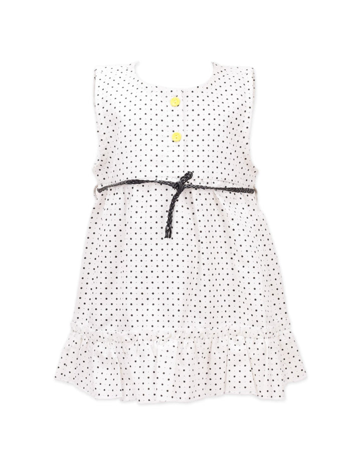 Frock White with Polka Dots