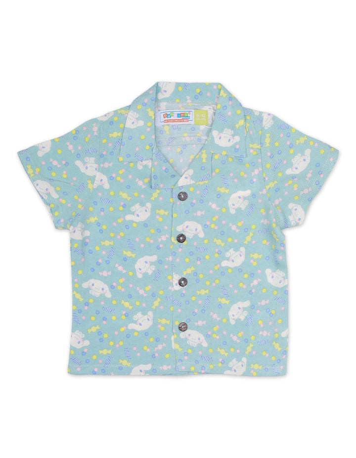 Shirt Mint Green Printed Bunny Theme for Boys