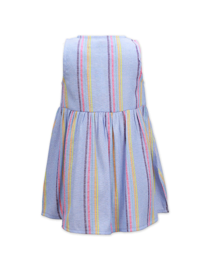 Casual Dress Light Blue Multicolor Stripes