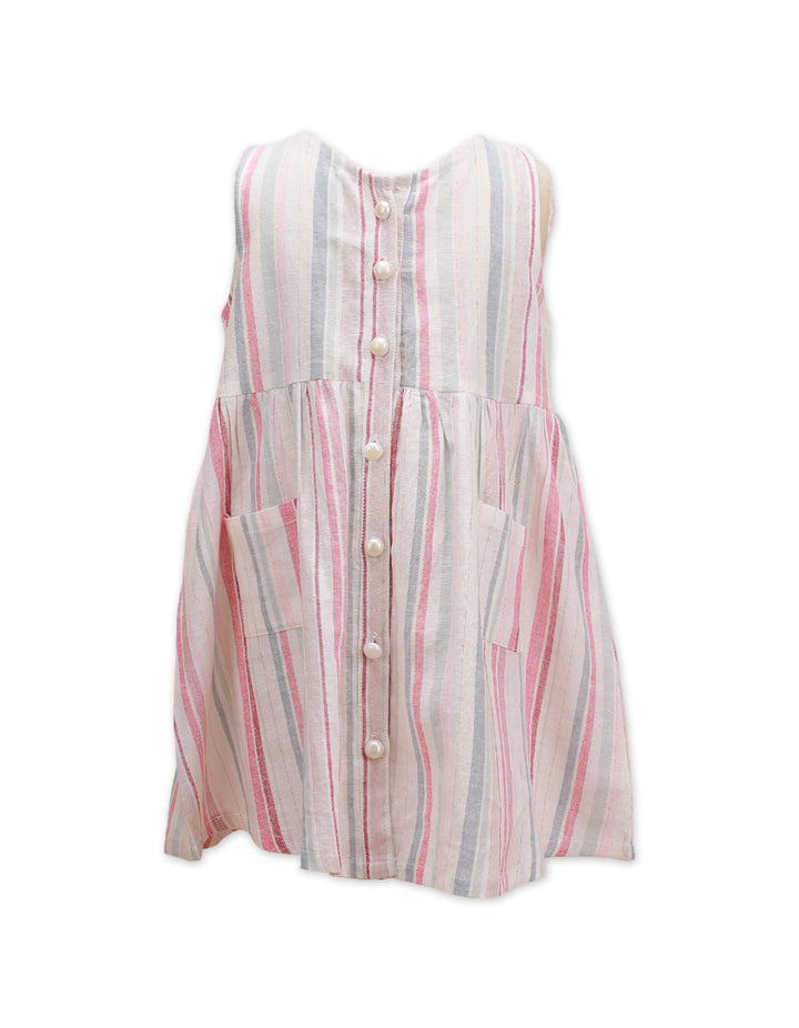 Casual Dress Light Pink Multicolor Stripes