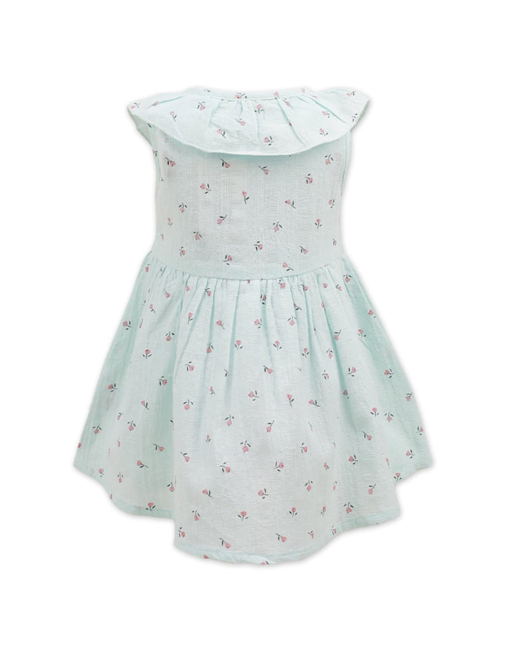 Frock Sky Blue with Pink Flowers