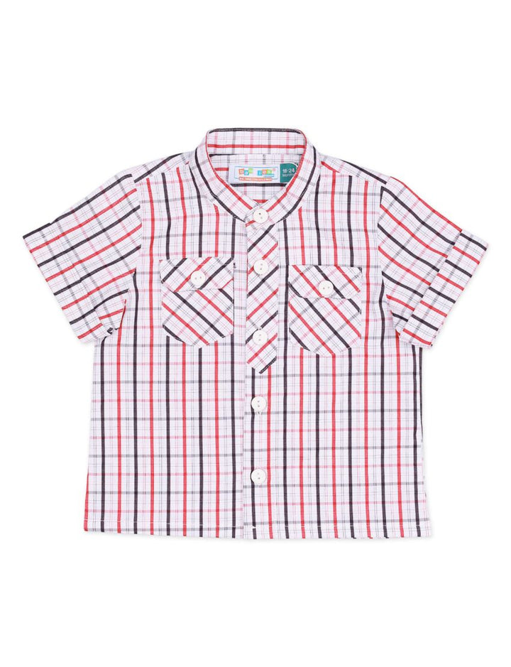 Shirt White with Multi Check Print for Boys - Toddler