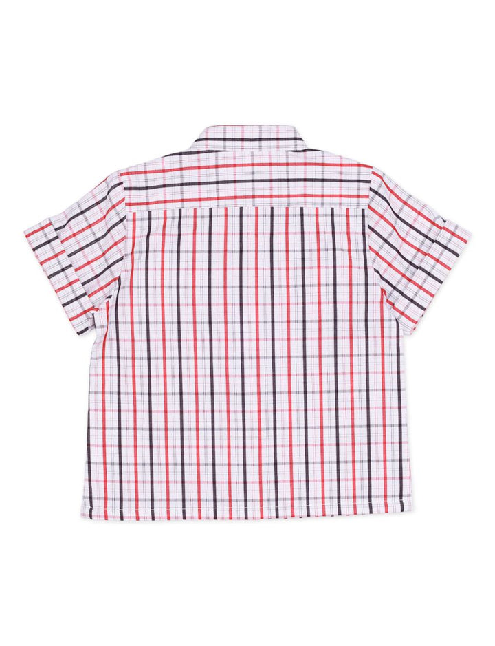 Shirt White with Multi Check Print for Boys - Toddler