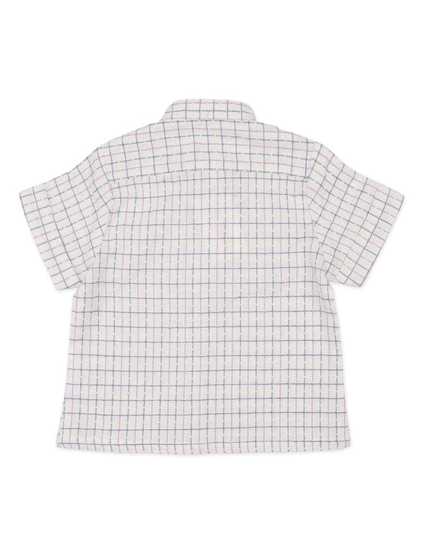 Zubaida's Shirt White with Check Print for Boys - Toddler