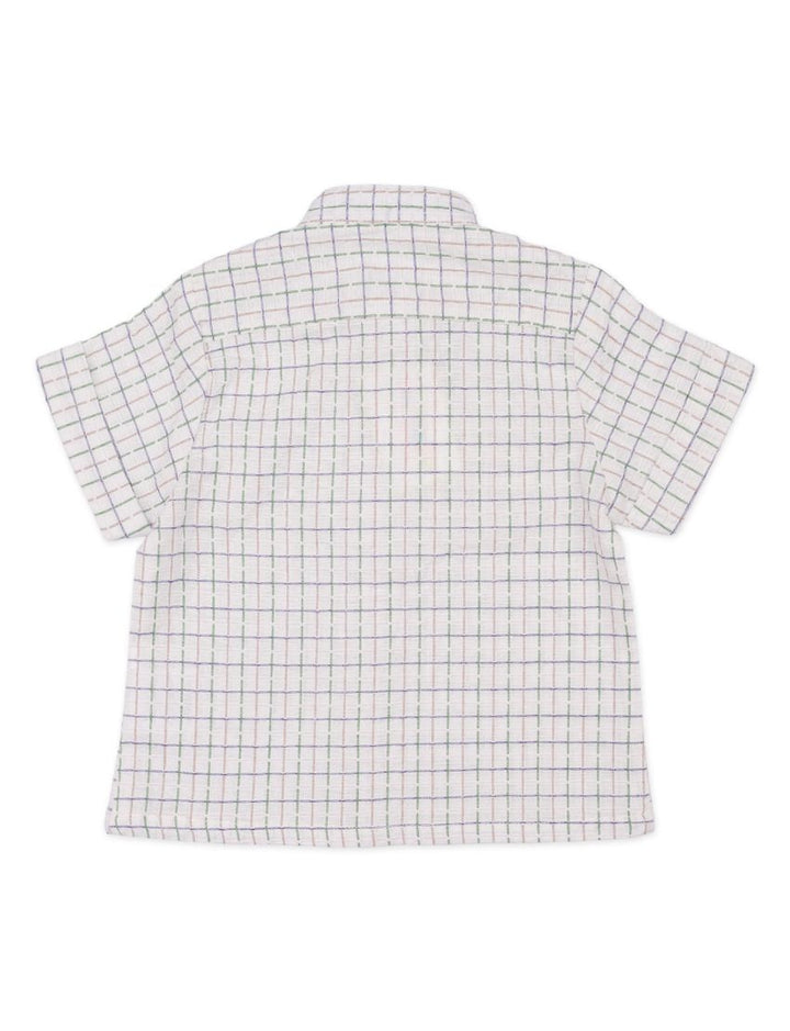 Zubaida's Shirt White with Check Print for Boys - Toddler