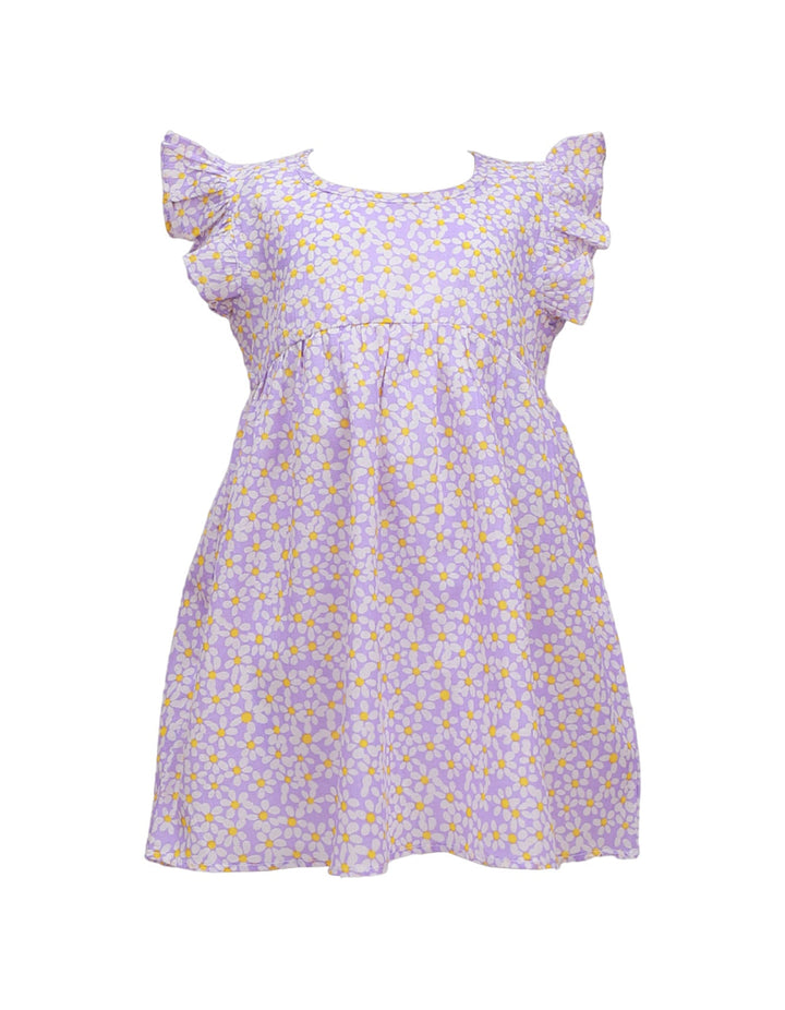 Dress Lilac with White & Yellow Floral Print