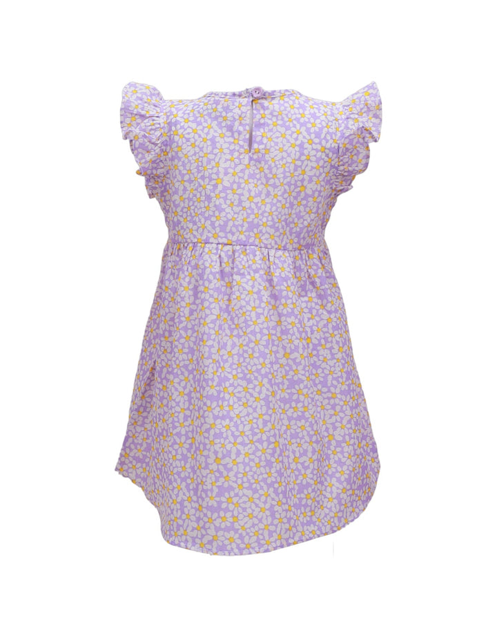 Dress Lilac with White & Yellow Floral Print