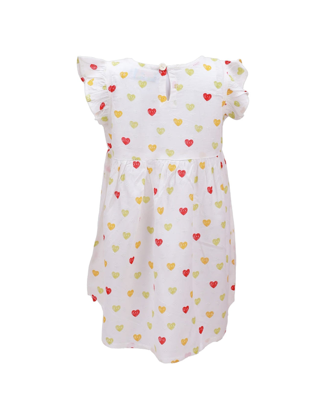 Frock White with Hearts Print