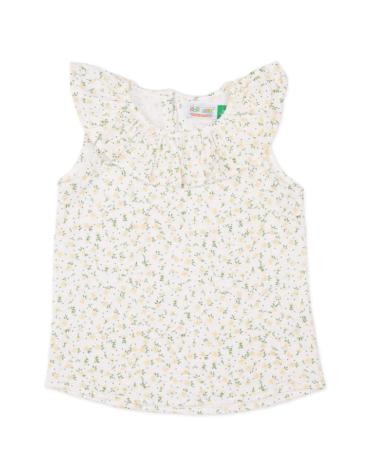 Top White with Floral Print