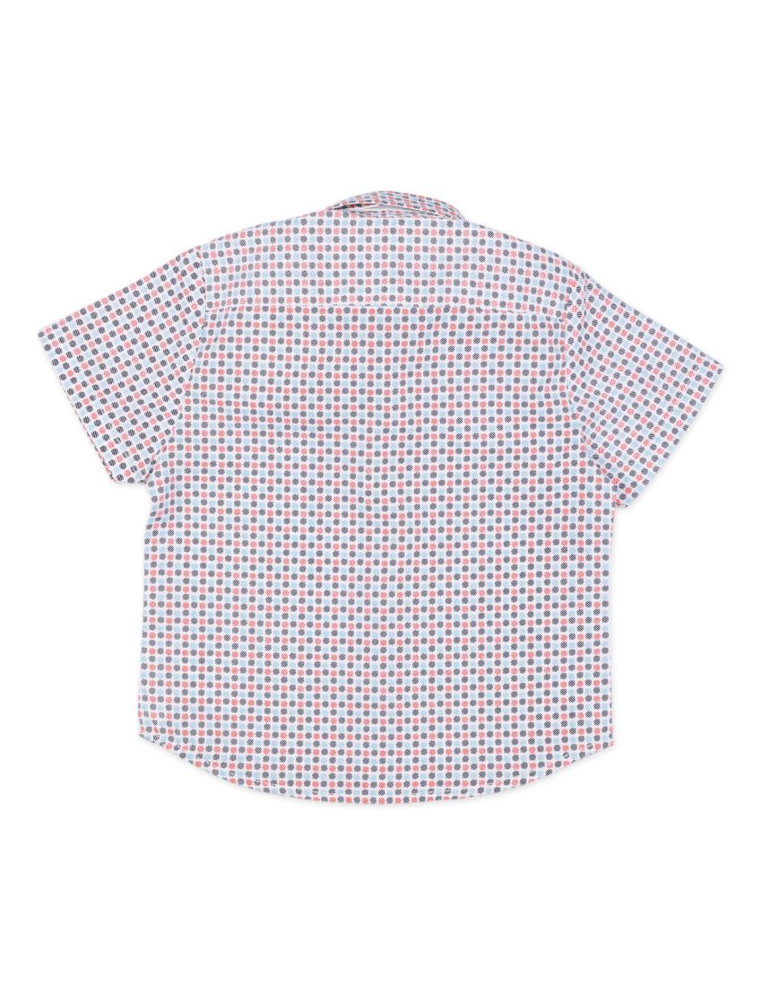 Formal Shirt With Bow- Blue & Orange Spots