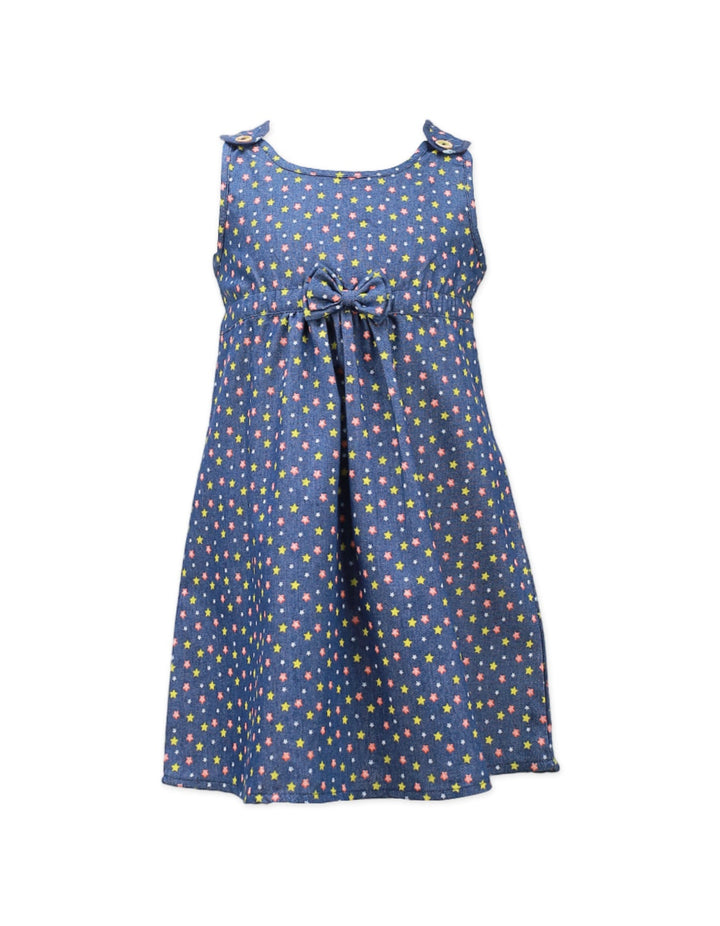 Dress Blue with Stars Print