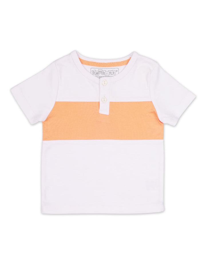 T-Shirt White and Peach for Boys