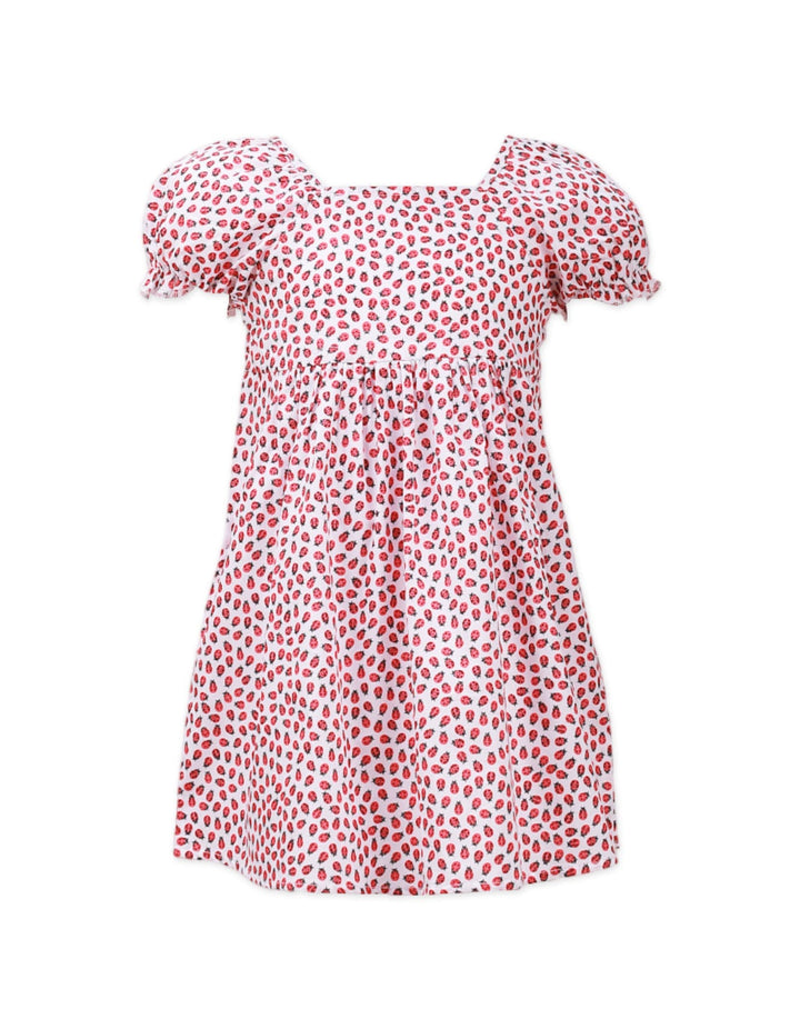 Frock White with Beetle Print