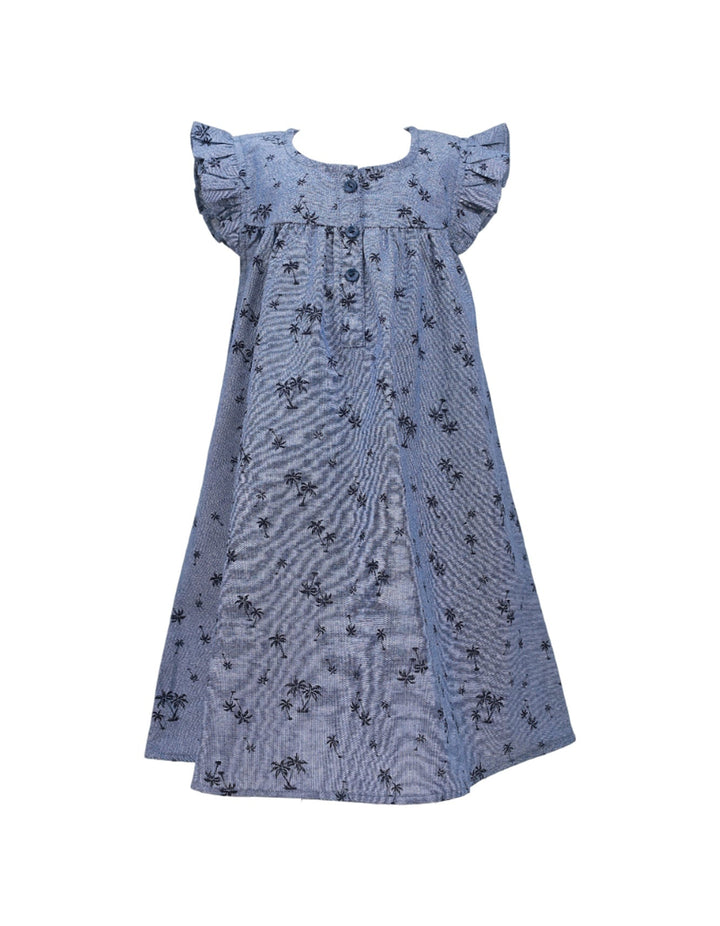 Frock Blue with Trees Print