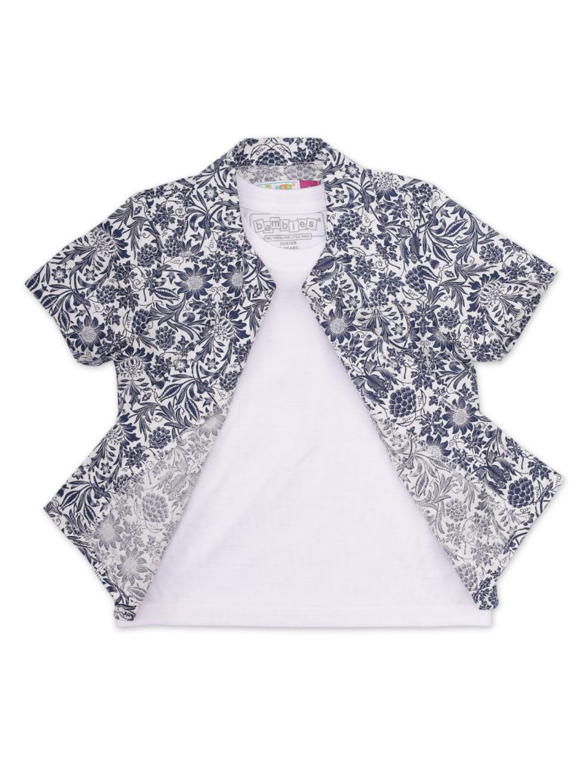 Zubaida's Shirt Plain Tee for Boys - Floral Theme