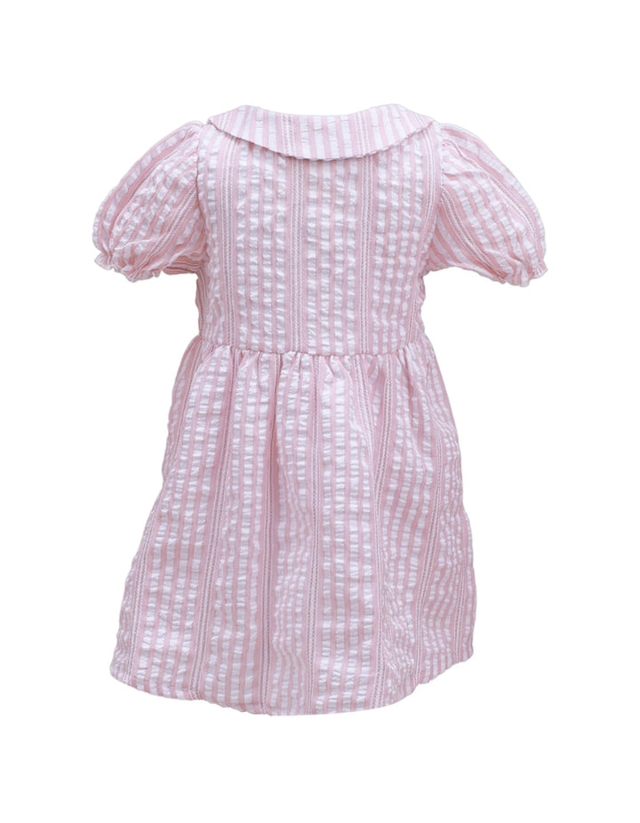 Frock Pink White with Stripes