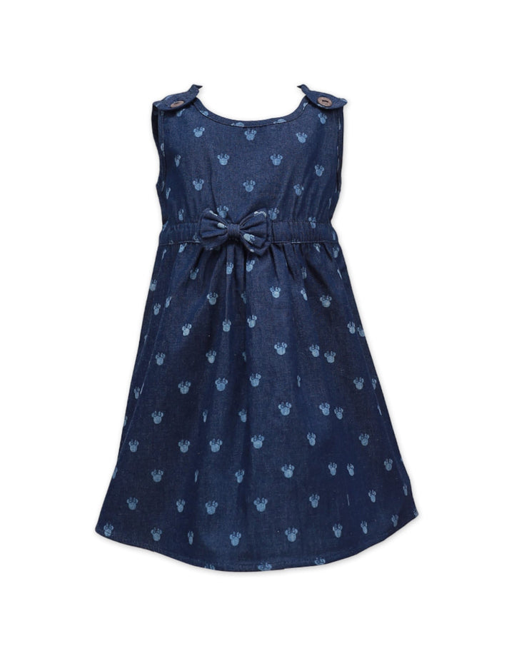 Denim Frock With Minnie Print