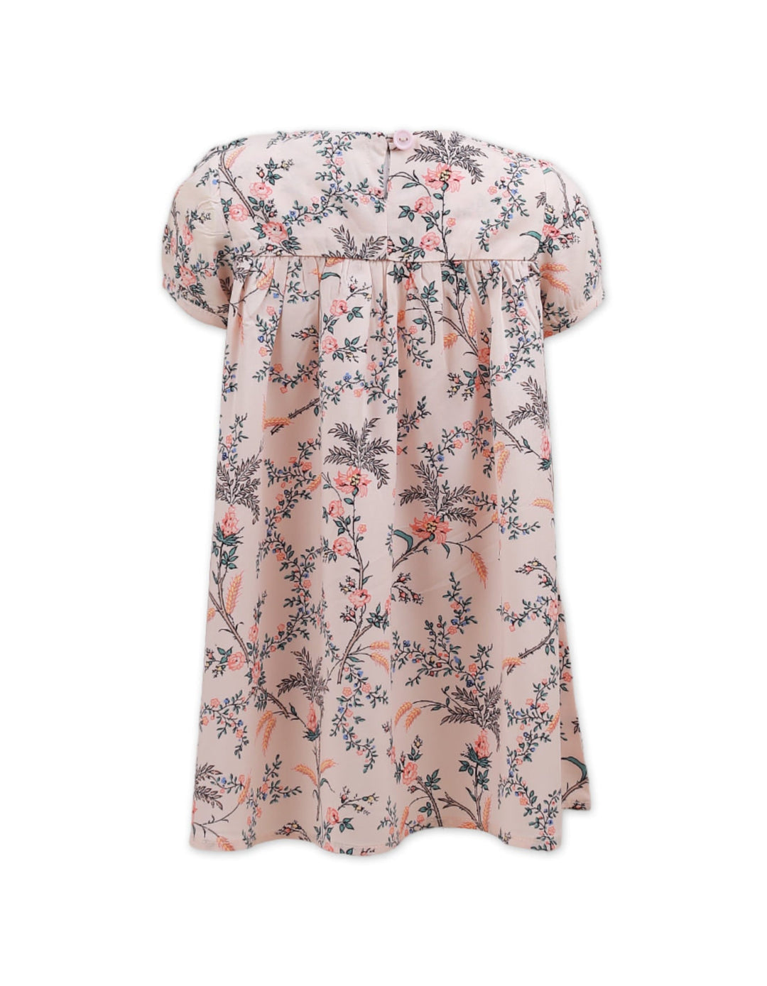 Dress Peach with Printed Flowers